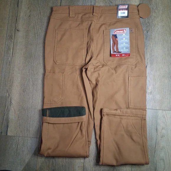 Coleman Men's 34 x 32 Toffee/Brown Utility, Fleece Lined, Stretch Pant NWT - Picture 8 of 8